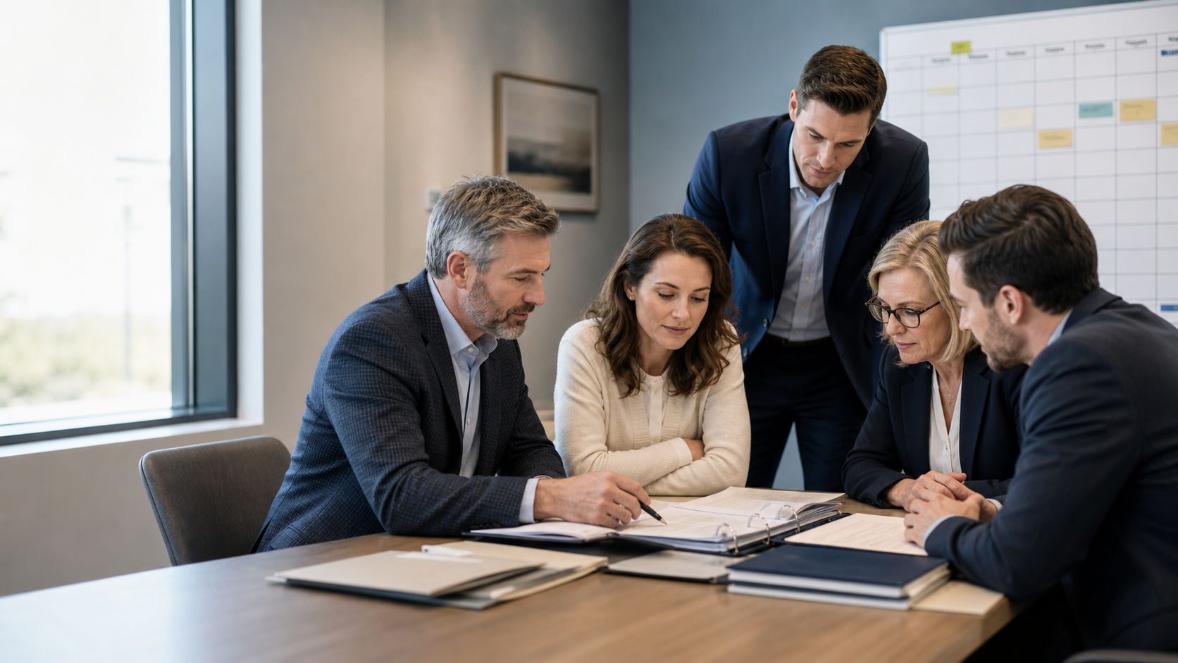 Professional services team reviewing a structured client-service handoff