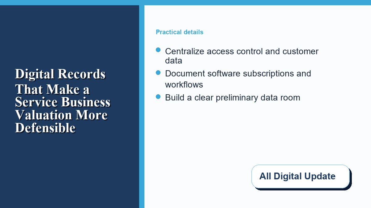 Customer data and access controls documented for a service business